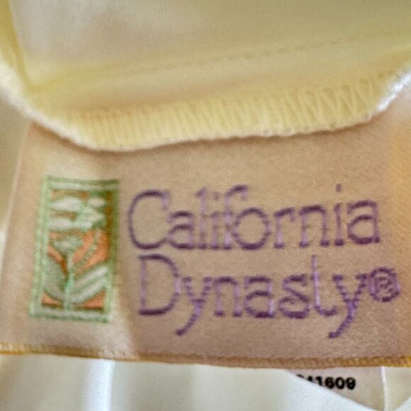California Dynasty Beaded Lace Satin Nightie Vintage Vanilla Color Dress Mini L - Picture 5 of 7
